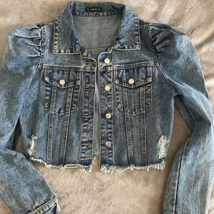 Women crop Jean jacket